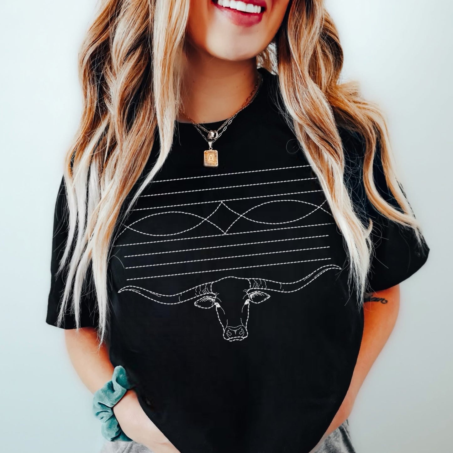 Western Longhorn Stitch Graphic Tee