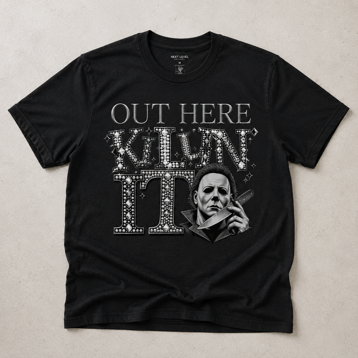 Out Here Killin’ It Rhinestone Horror Graphic Tee