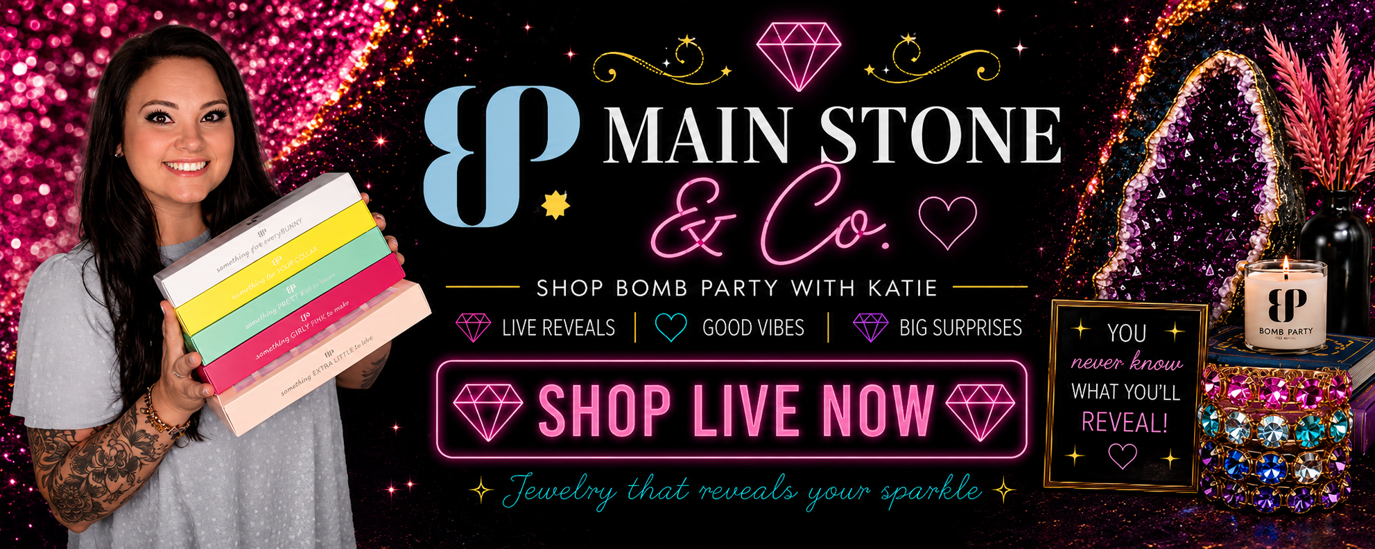 Shop Bomb Party jewelry with Katie